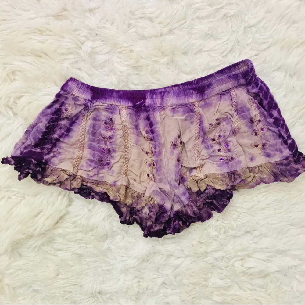 RAGA Purple Tie Dye Festival Shorts - Picture 3 of 7